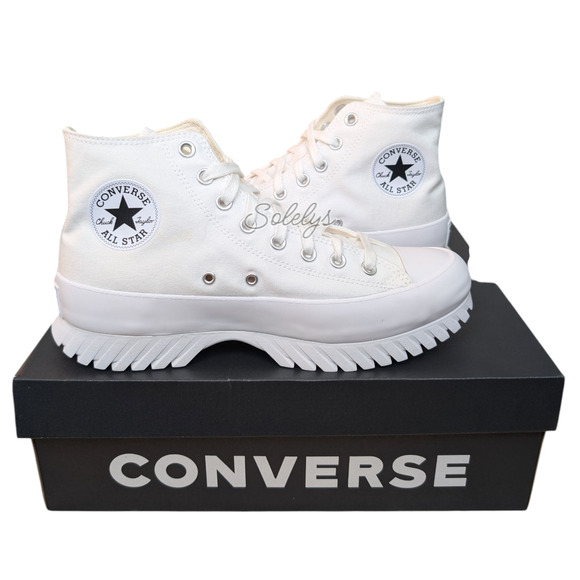 Converse CTAS Lugged 2.0 Platform White Canvas Sneaker Boot Womens 10.5 NEW - Picture 1 of 11